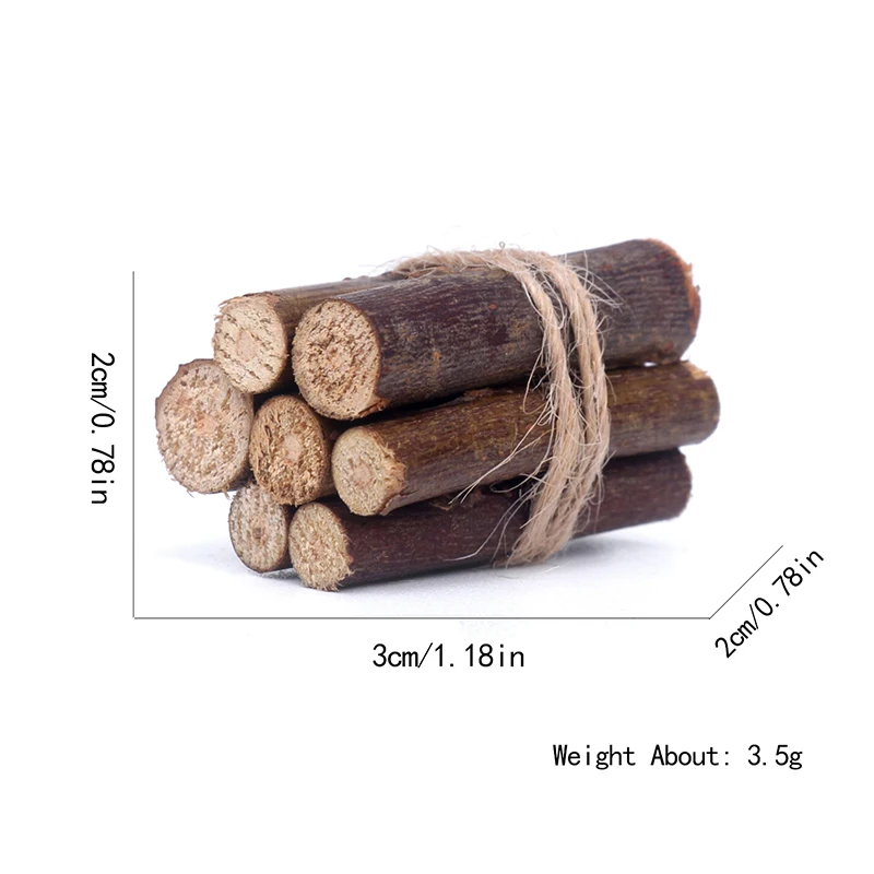 3Bundles 1:12 Dollhouse Miniature Bonfire Firewood Model Party Living Scene Decor Toy Doll House Accessories