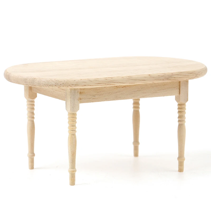 5Pcs/Set 1:12 Dollhouse Miniature Wooden Dining Table Chair Set Doll House Kitchen Furniture Toy