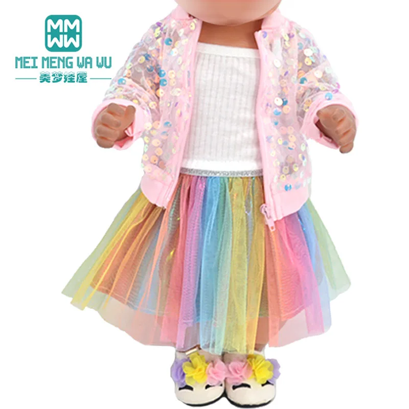 NEW Toys Doll Clothes 43cm New Born Doll American Doll Accessories Fashion Jackets, Jeans, Shoes Gift