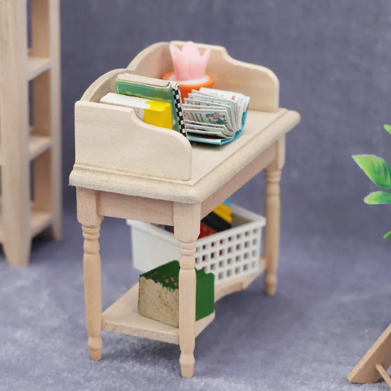Doll house Mini Furniture Wooden Refrigerator Scene Beverage Color Freezer