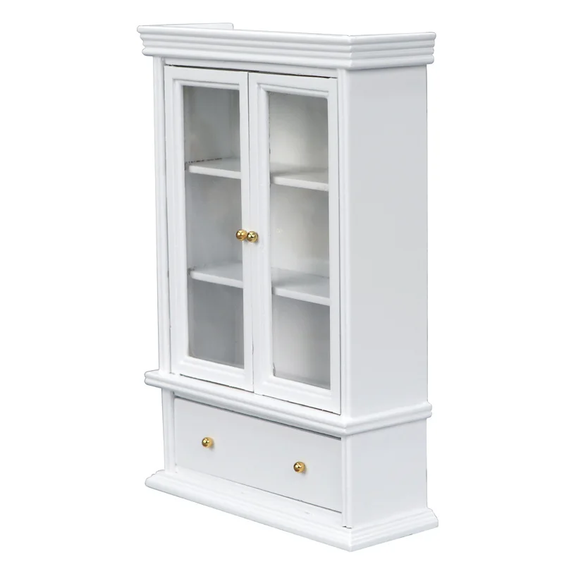 Doll house Mini Furniture Wooden Refrigerator Scene Beverage Color Freezer