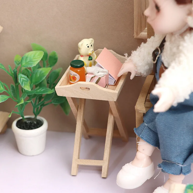Doll house Mini Furniture Wooden Refrigerator Scene Beverage Color Freezer