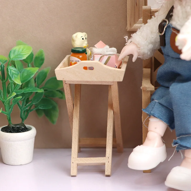 Doll house Mini Furniture Wooden Refrigerator Scene Beverage Color Freezer