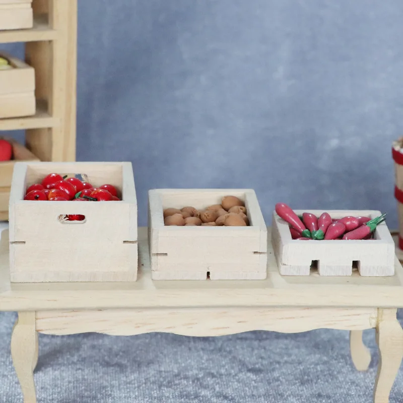 Doll house Mini Furniture Wooden Refrigerator Scene Beverage Color Freezer