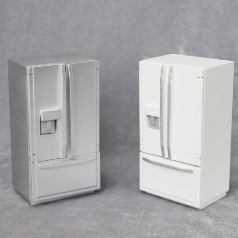 Doll house Mini Furniture Wooden Refrigerator Scene Beverage Color Freezer