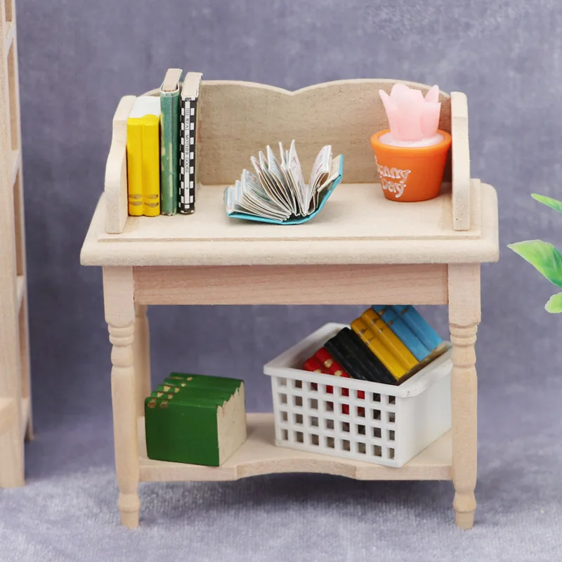Doll house Mini Furniture Wooden Refrigerator Scene Beverage Color Freezer