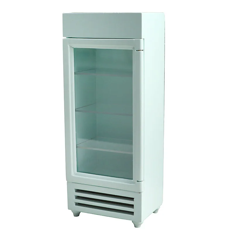 Doll house Mini Furniture Wooden Refrigerator Scene Beverage Color Freezer