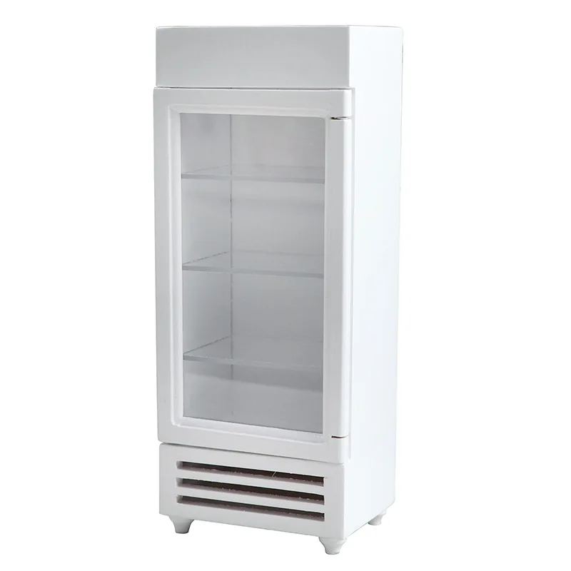 Doll house Mini Furniture Wooden Refrigerator Scene Beverage Color Freezer
