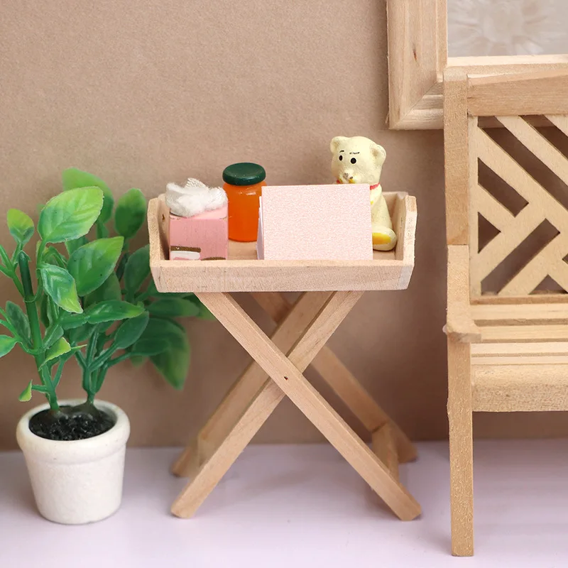 Doll house Mini Furniture Wooden Refrigerator Scene Beverage Color Freezer