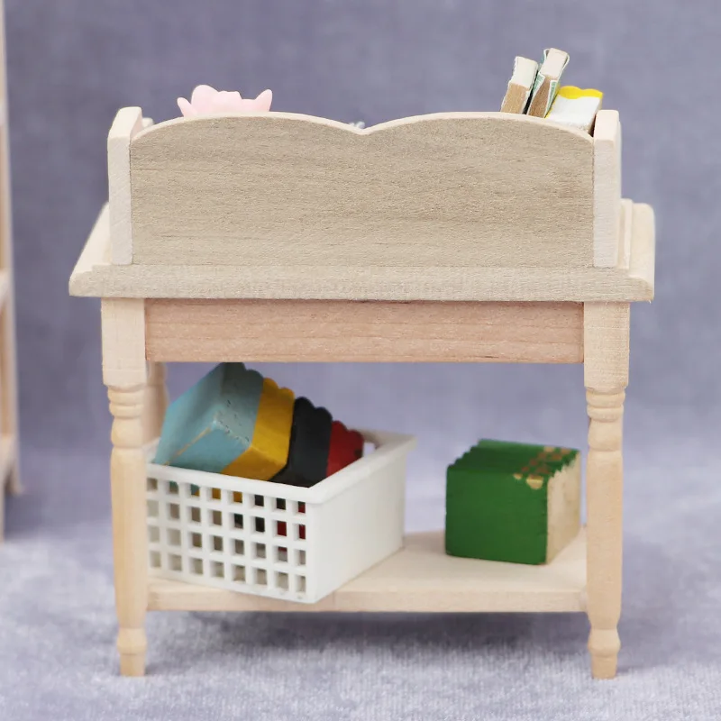 Doll house Mini Furniture Wooden Refrigerator Scene Beverage Color Freezer