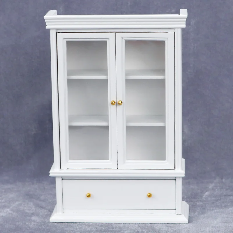 Doll house Mini Furniture Wooden Refrigerator Scene Beverage Color Freezer