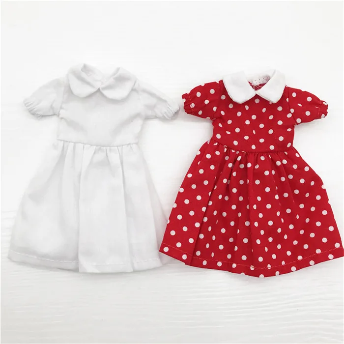 New Beautiful Dress For Blyth Doll Pure White Simple Dress Multicolor For Barbie Doll Clothes 1/6 Doll DIY Accessories