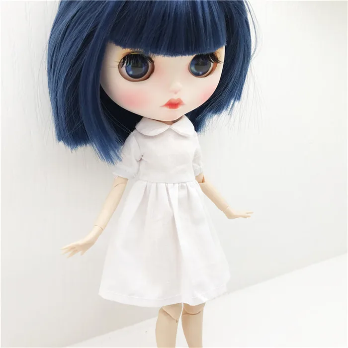 New Beautiful Dress For Blyth Doll Pure White Simple Dress Multicolor For Barbie Doll Clothes 1/6 Doll DIY Accessories