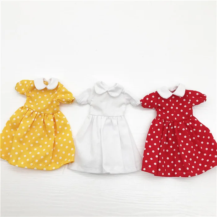 New Beautiful Dress For Blyth Doll Pure White Simple Dress Multicolor For Barbie Doll Clothes 1/6 Doll DIY Accessories