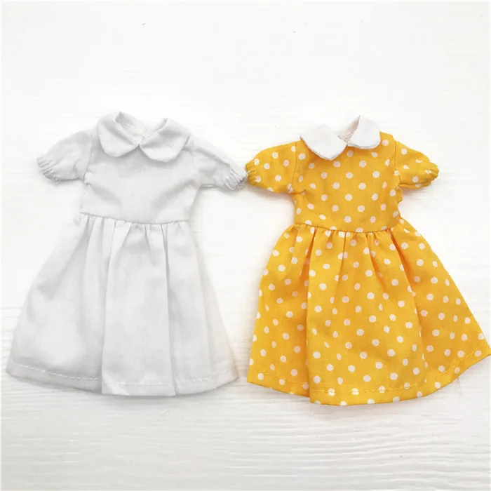 New Beautiful Dress For Blyth Doll Pure White Simple Dress Multicolor For Barbie Doll Clothes 1/6 Doll DIY Accessories