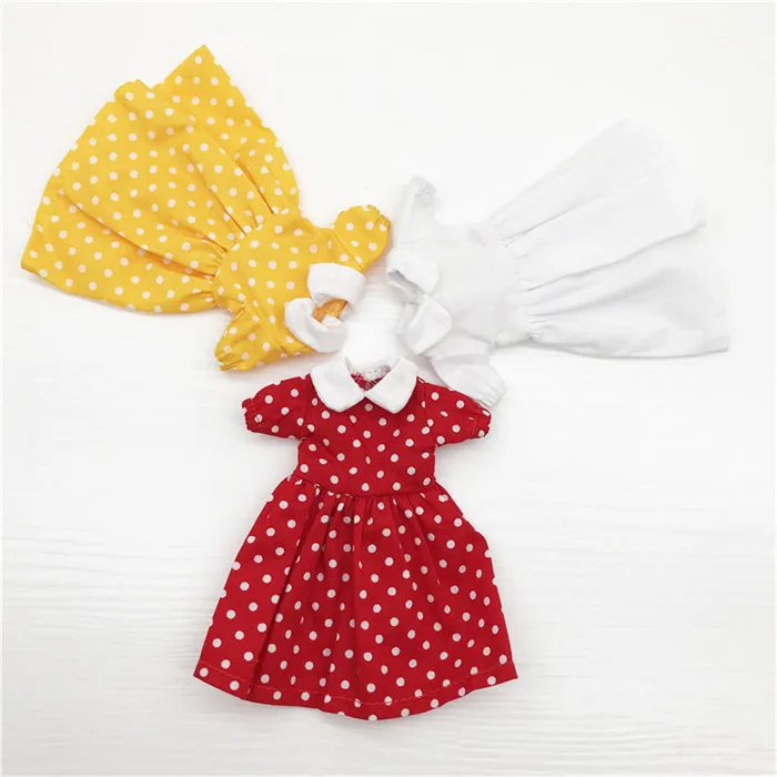 New Beautiful Dress For Blyth Doll Pure White Simple Dress Multicolor For Barbie Doll Clothes 1/6 Doll DIY Accessories