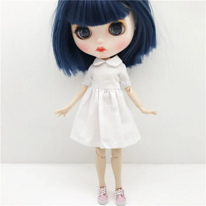 New Beautiful Dress For Blyth Doll Pure White Simple Dress Multicolor For Barbie Doll Clothes 1/6 Doll DIY Accessories