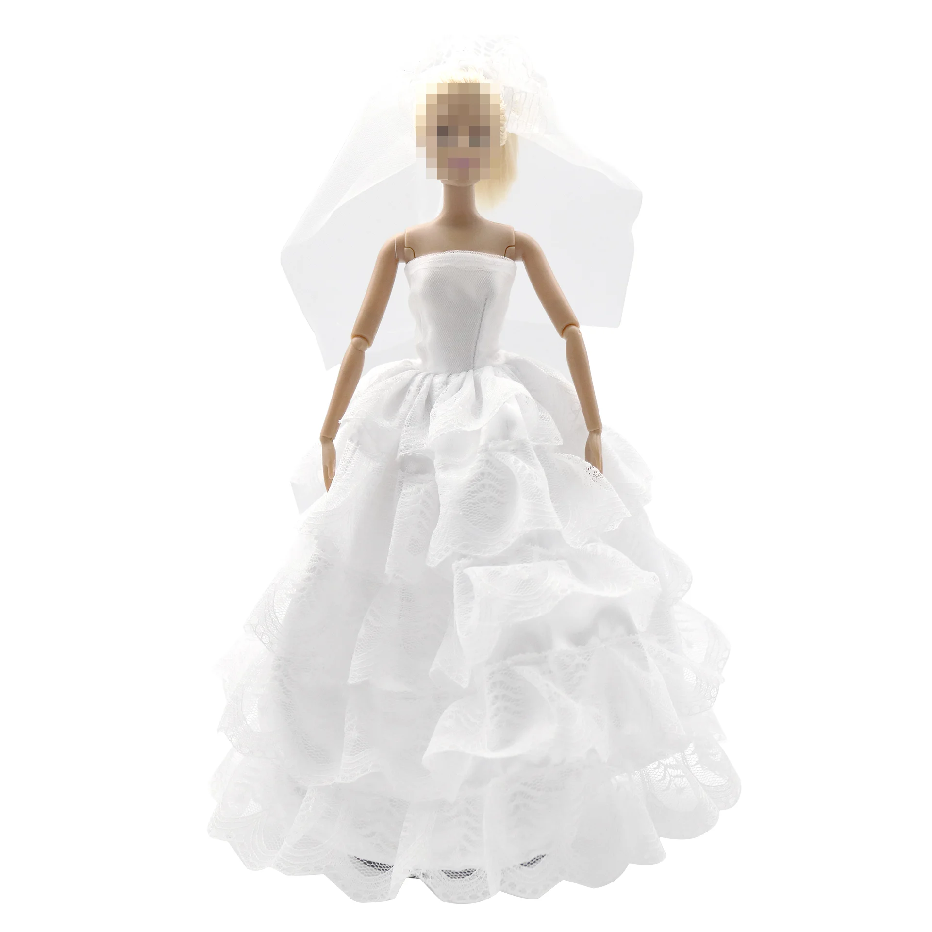 New 30cm 1/6 veil wedding dress Accessories Clothes for Barbies doll