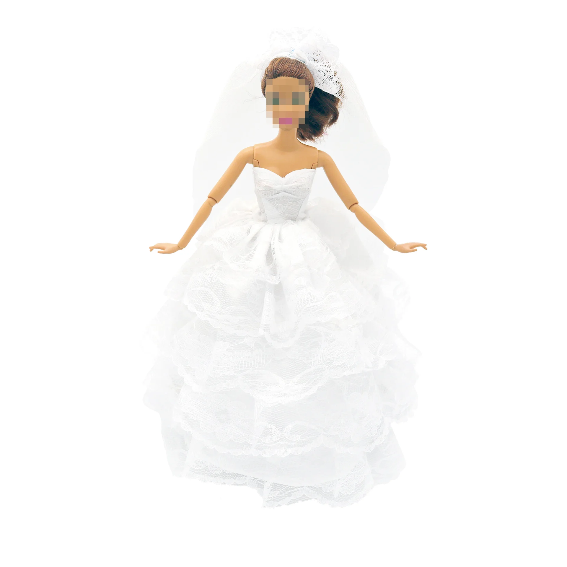 New 30cm 1/6 veil wedding dress Accessories Clothes for Barbies doll