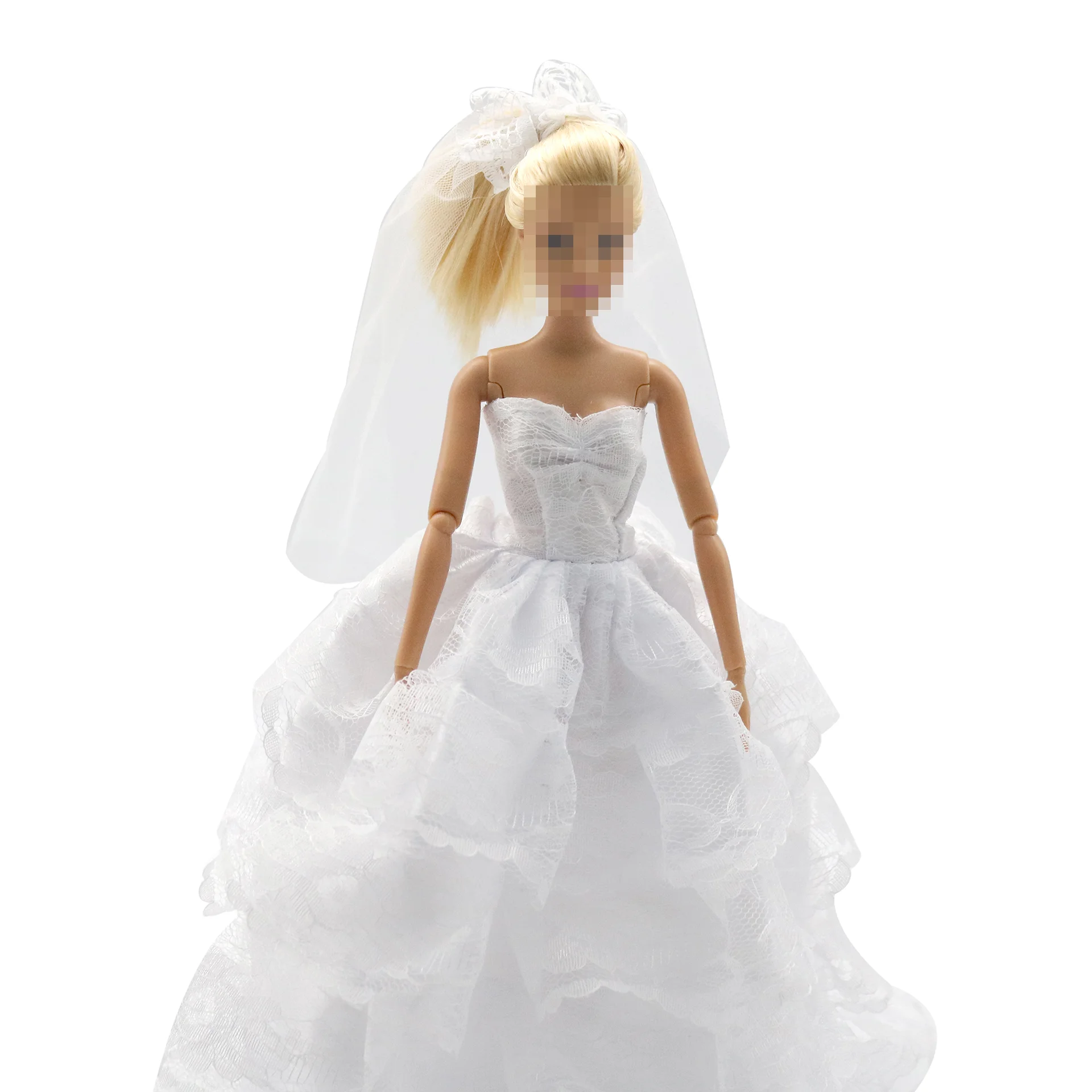 New 30cm 1/6 veil wedding dress Accessories Clothes for Barbies doll