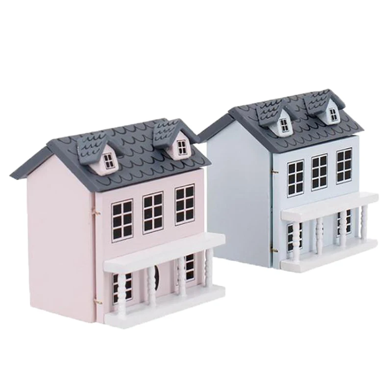 1:12 Dollhouse Miniature Wooden Little House Model Lovely Villa Doll House Decor