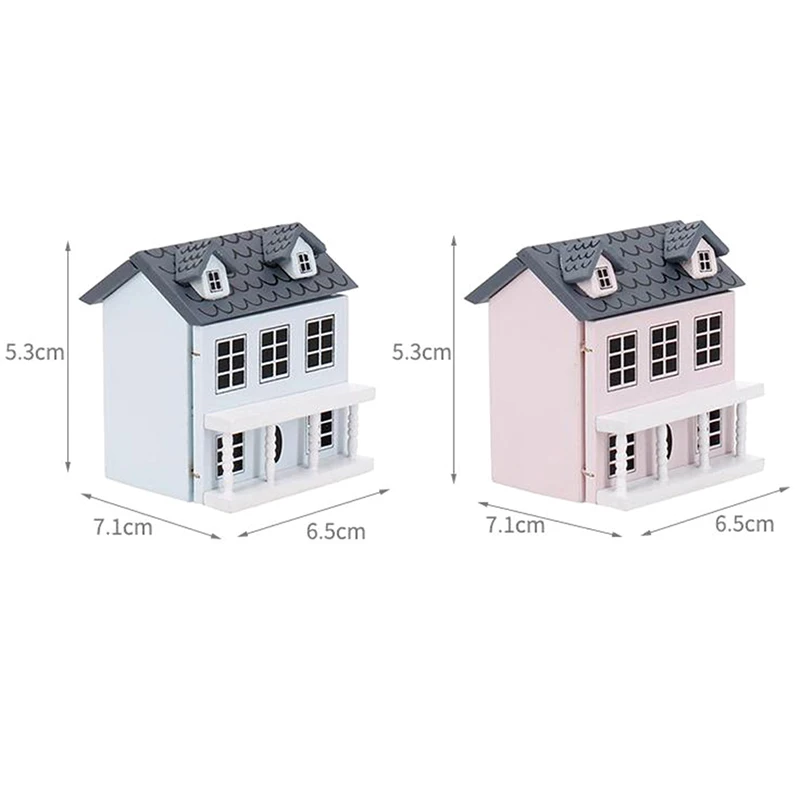 1:12 Dollhouse Miniature Wooden Little House Model Lovely Villa Doll House Decor