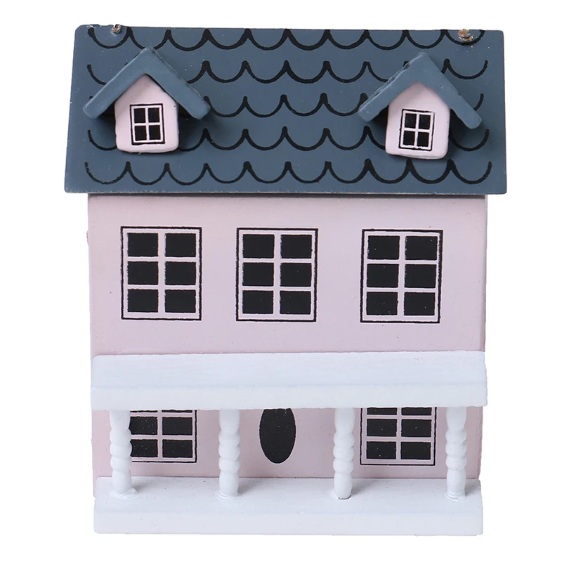 1:12 Dollhouse Miniature Wooden Little House Model Lovely Villa Doll House Decor