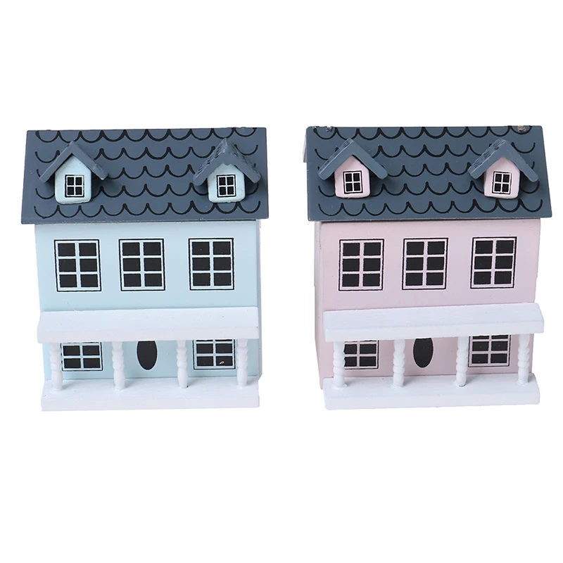 1:12 Dollhouse Miniature Wooden Little House Model Lovely Villa Doll House Decor