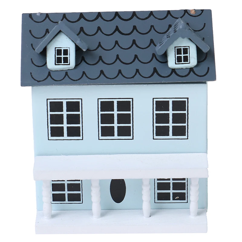 1:12 Dollhouse Miniature Wooden Little House Model Lovely Villa Doll House Decor