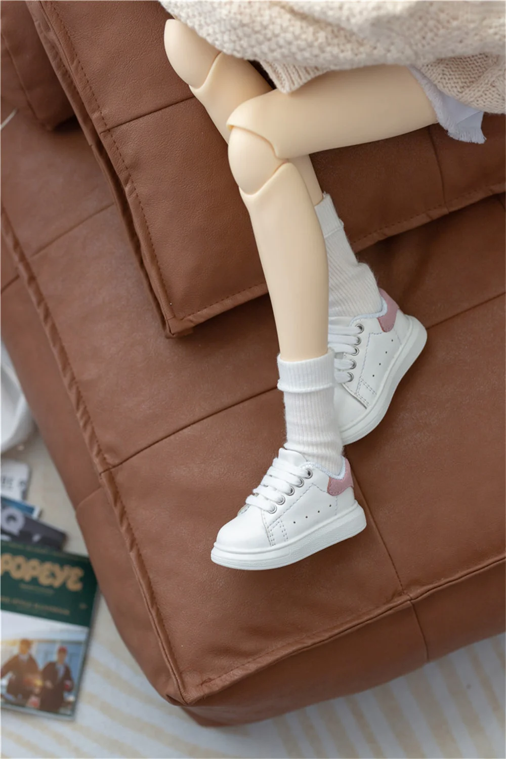 BJD Doll Shoes Toys Girls Boys 1/3 1/4 1/6 Low-top Simple Cute Baby Small White Versatile Daily Casual Board Shoes Accessories