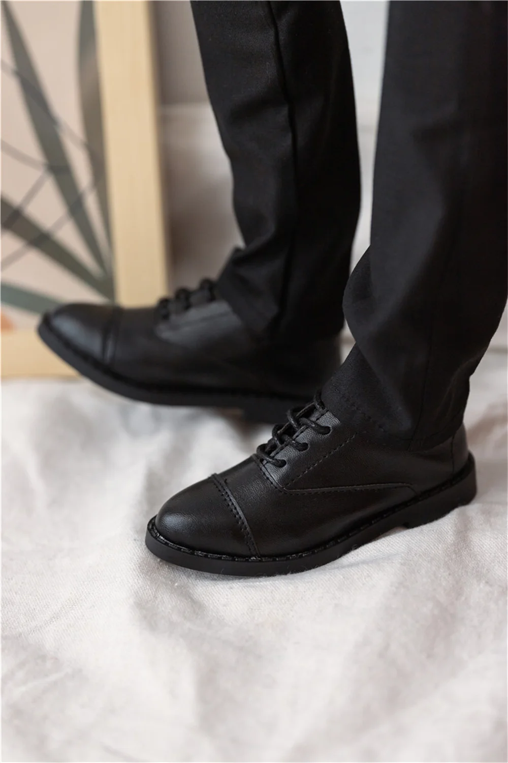 BJD Doll Shoes ID75 1/3 Boys Leather Black White Brown Handsome Three Color Pointy Toe Lace-up Shoes Work Doll Accessories