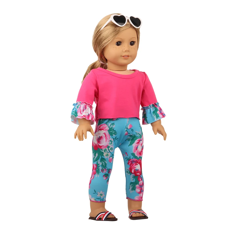 Doll Clothes Pajamas For 43cm Baby Reborn&American 18 Inch Girl Doll Unicorn Frog Shark Cartoon Clothes Suit For Generation Doll
