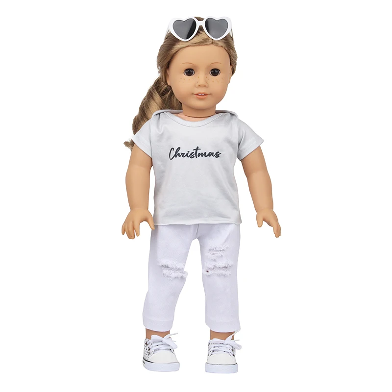 Doll Clothes Pajamas For 43cm Baby Reborn&American 18 Inch Girl Doll Unicorn Frog Shark Cartoon Clothes Suit For Generation Doll