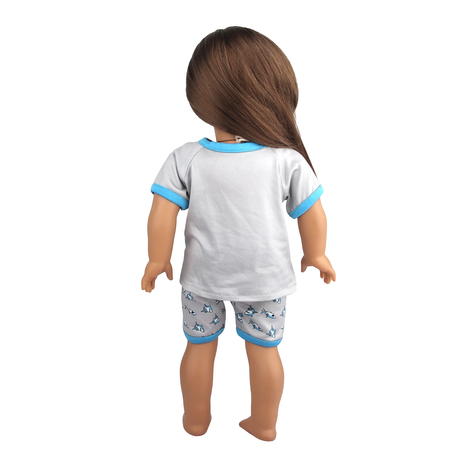 Doll Clothes Pajamas For 43cm Baby Reborn&American 18 Inch Girl Doll Unicorn Frog Shark Cartoon Clothes Suit For Generation Doll