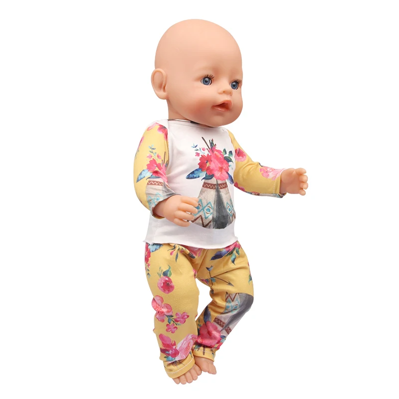 Doll Clothes Pajamas For 43cm Baby Reborn&American 18 Inch Girl Doll Unicorn Frog Shark Cartoon Clothes Suit For Generation Doll