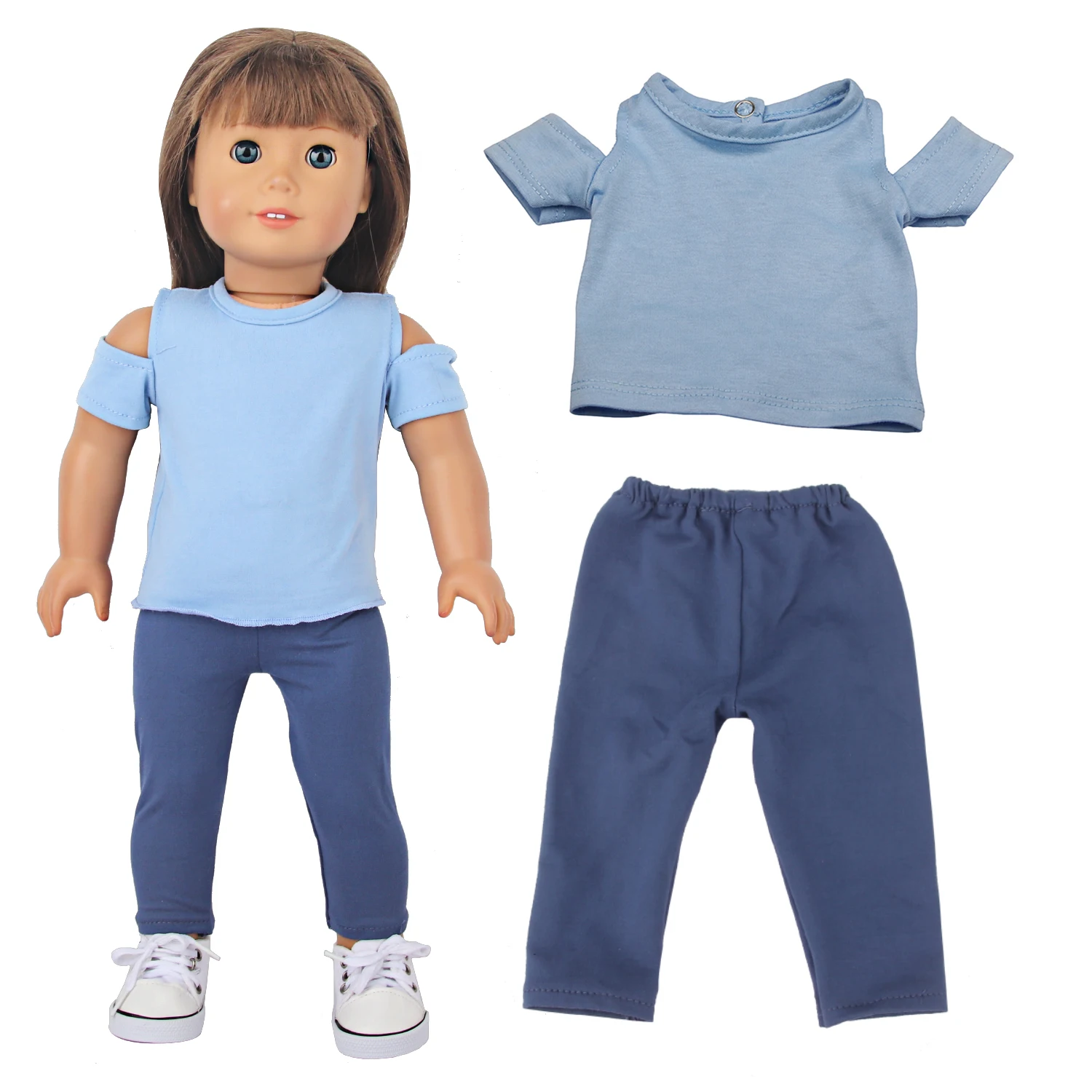 Doll Clothes Pajamas For 43cm Baby Reborn&American 18 Inch Girl Doll Unicorn Frog Shark Cartoon Clothes Suit For Generation Doll