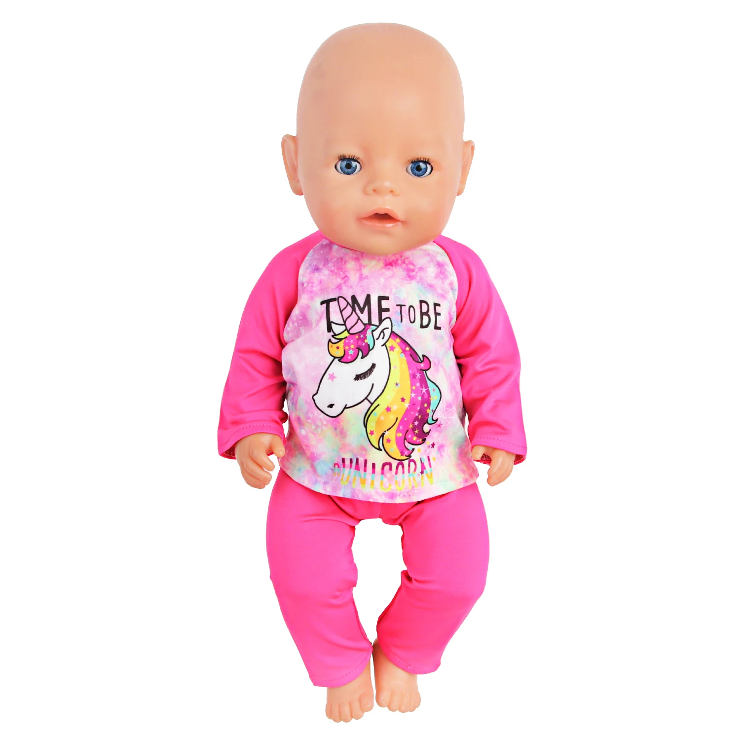 Doll Clothes Pajamas For 43cm Baby Reborn&American 18 Inch Girl Doll Unicorn Frog Shark Cartoon Clothes Suit For Generation Doll