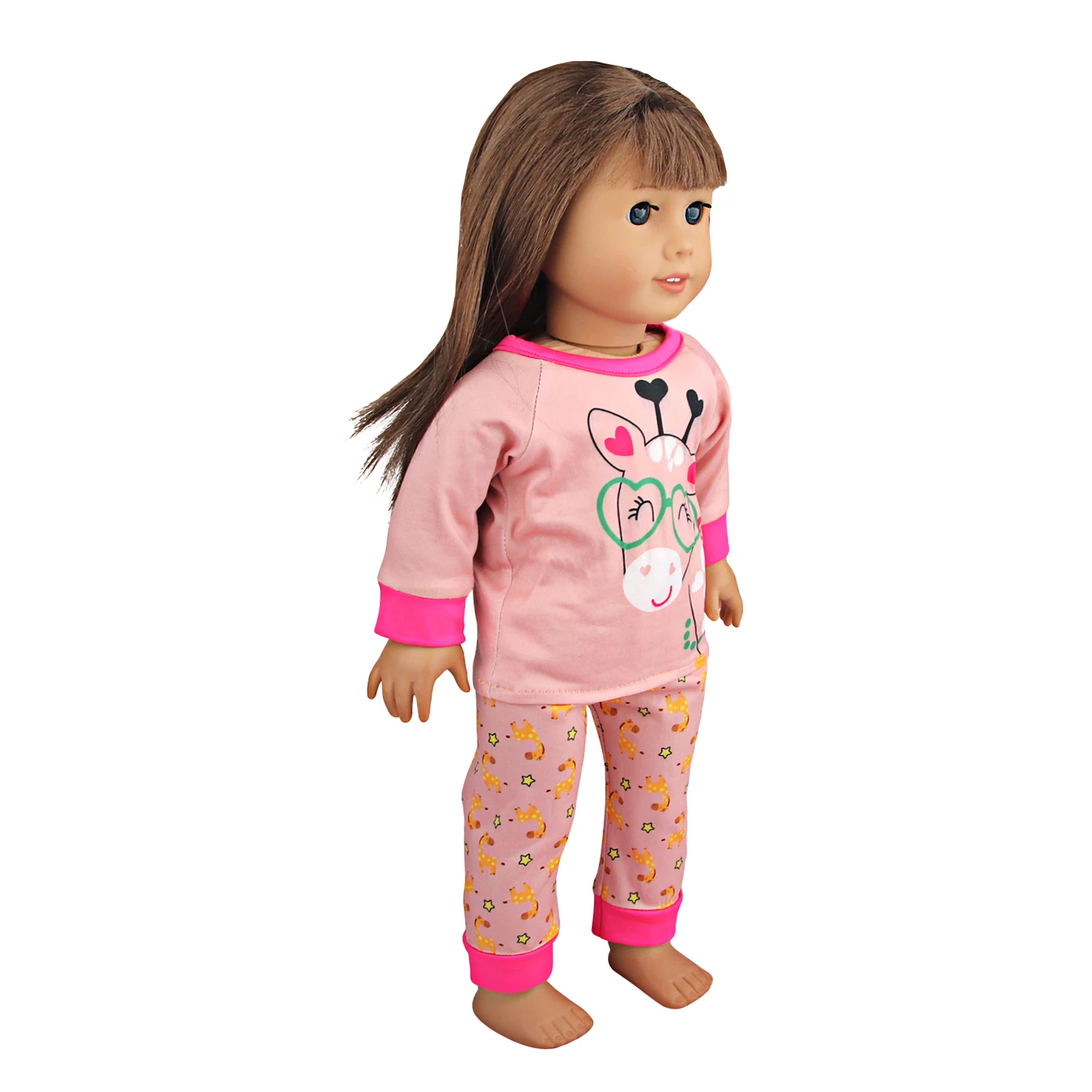Doll Clothes Pajamas For 43cm Baby Reborn&American 18 Inch Girl Doll Unicorn Frog Shark Cartoon Clothes Suit For Generation Doll