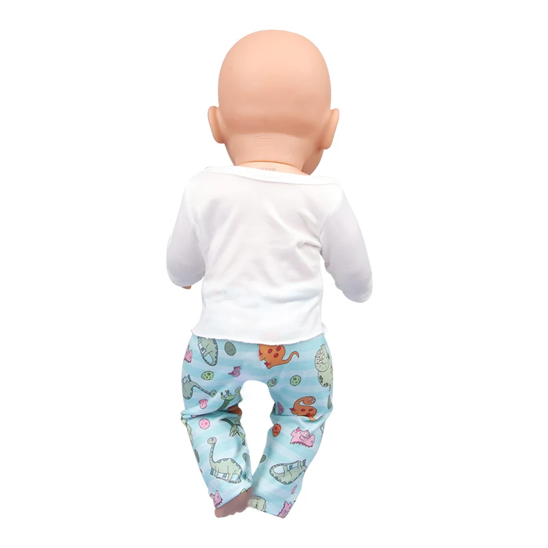 Doll Clothes Pajamas For 43cm Baby Reborn&American 18 Inch Girl Doll Unicorn Frog Shark Cartoon Clothes Suit For Generation Doll