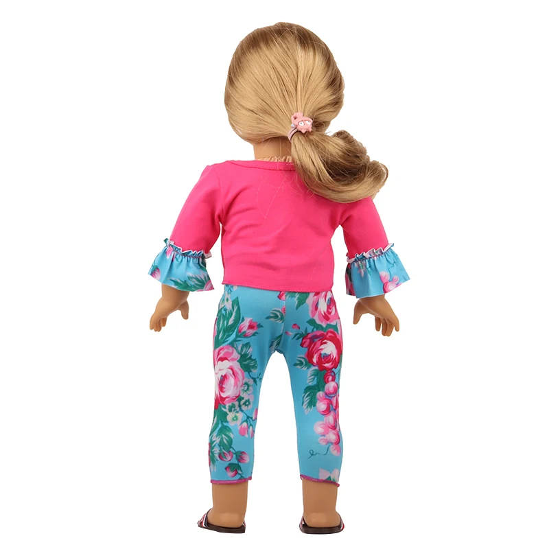 Doll Clothes Pajamas For 43cm Baby Reborn&American 18 Inch Girl Doll Unicorn Frog Shark Cartoon Clothes Suit For Generation Doll