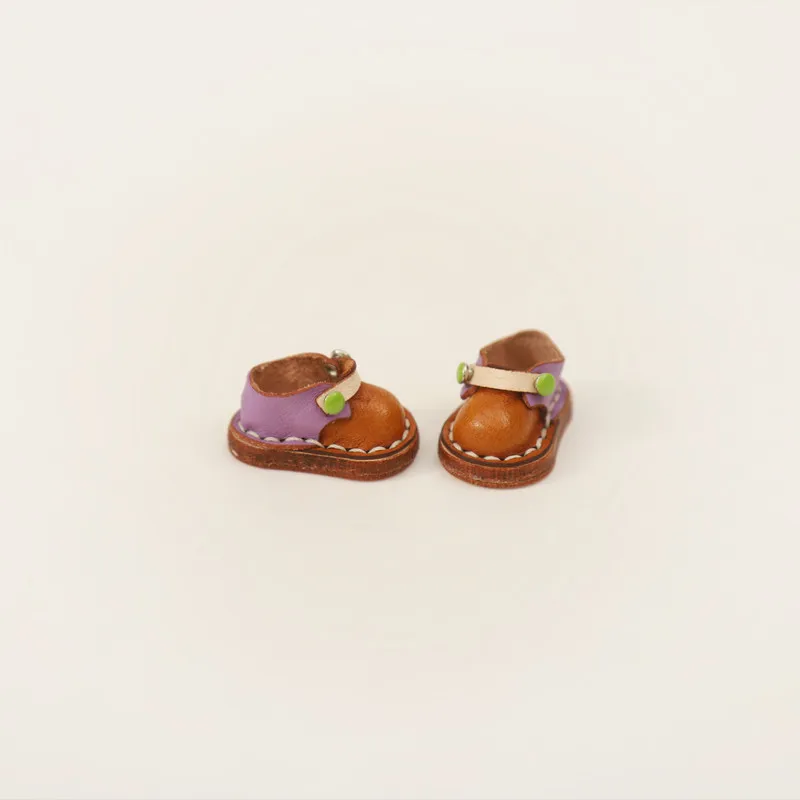 Ob11 Doll Shoes Holala Handmade color matching Cowhide Shoes With buttons For Clay Doll Obitsu11,Body9, Gsc, Ddf, 1/12bjd Doll