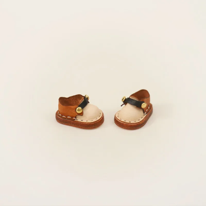 Ob11 Doll Shoes Holala Handmade color matching Cowhide Shoes With buttons For Clay Doll Obitsu11,Body9, Gsc, Ddf, 1/12bjd Doll