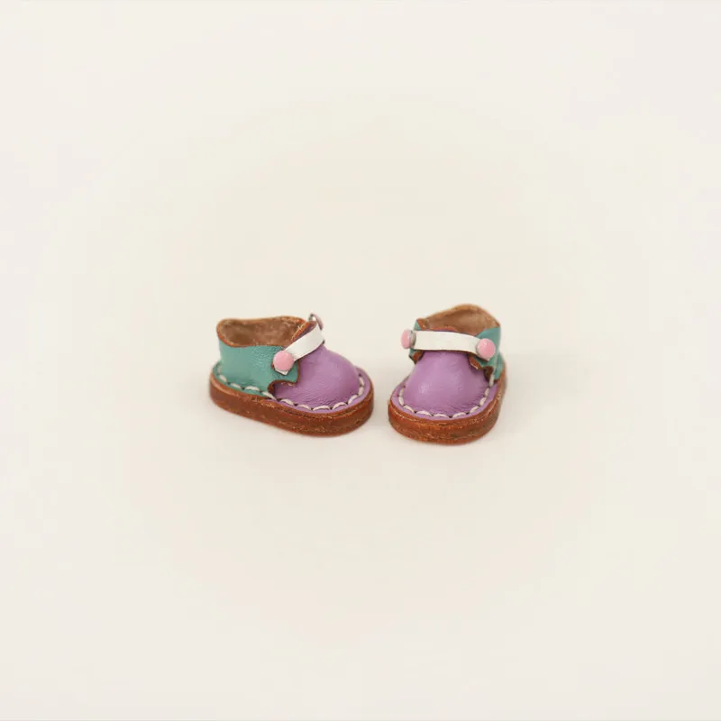 Ob11 Doll Shoes Holala Handmade color matching Cowhide Shoes With buttons For Clay Doll Obitsu11,Body9, Gsc, Ddf, 1/12bjd Doll