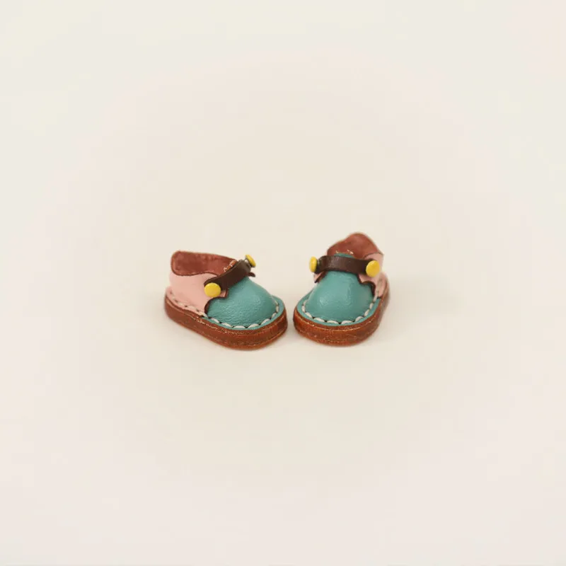 Ob11 Doll Shoes Holala Handmade color matching Cowhide Shoes With buttons For Clay Doll Obitsu11,Body9, Gsc, Ddf, 1/12bjd Doll