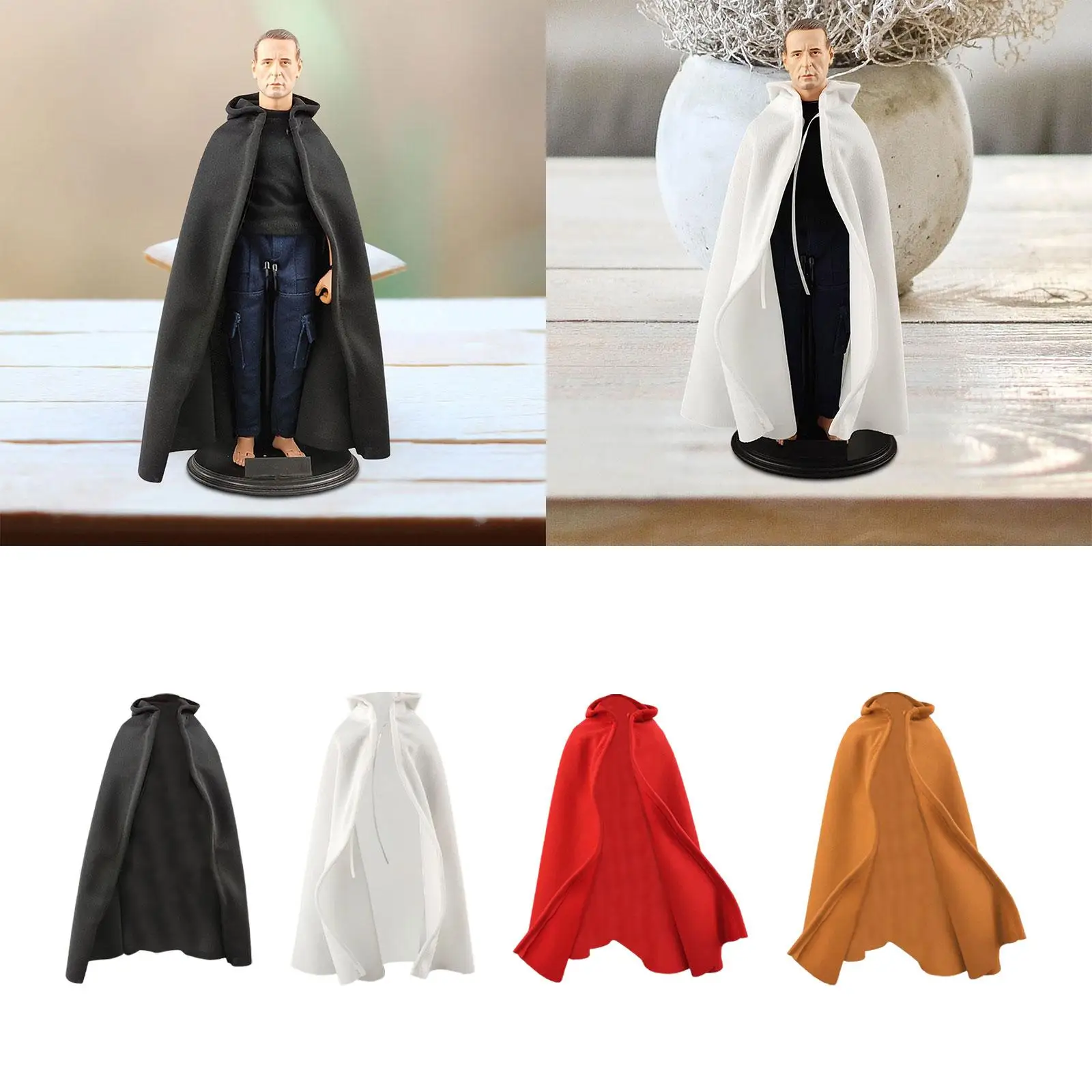 1/6 Scale Figure Doll Hoodie Cloak Fashion Long Cape Cosplay Outfit Party Stage Tops for 12'' Inch Soldier Figures Body Costume