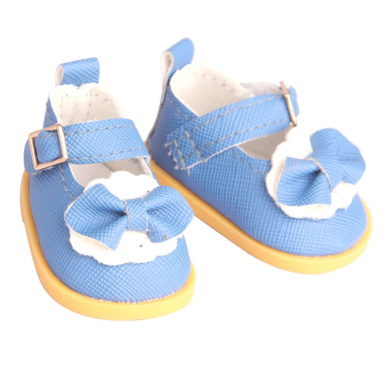 5 cm Cotton Doll Shoes Fit 20 cm 14 inch Dolls 10 Colors Pu Leather Lace-up Mini Doll Shoes For BDJ Russian DIY Handmade Dolls