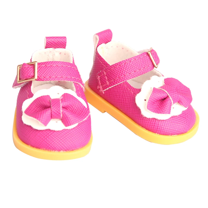 5 cm Cotton Doll Shoes Fit 20 cm 14 inch Dolls 10 Colors Pu Leather Lace-up Mini Doll Shoes For BDJ Russian DIY Handmade Dolls