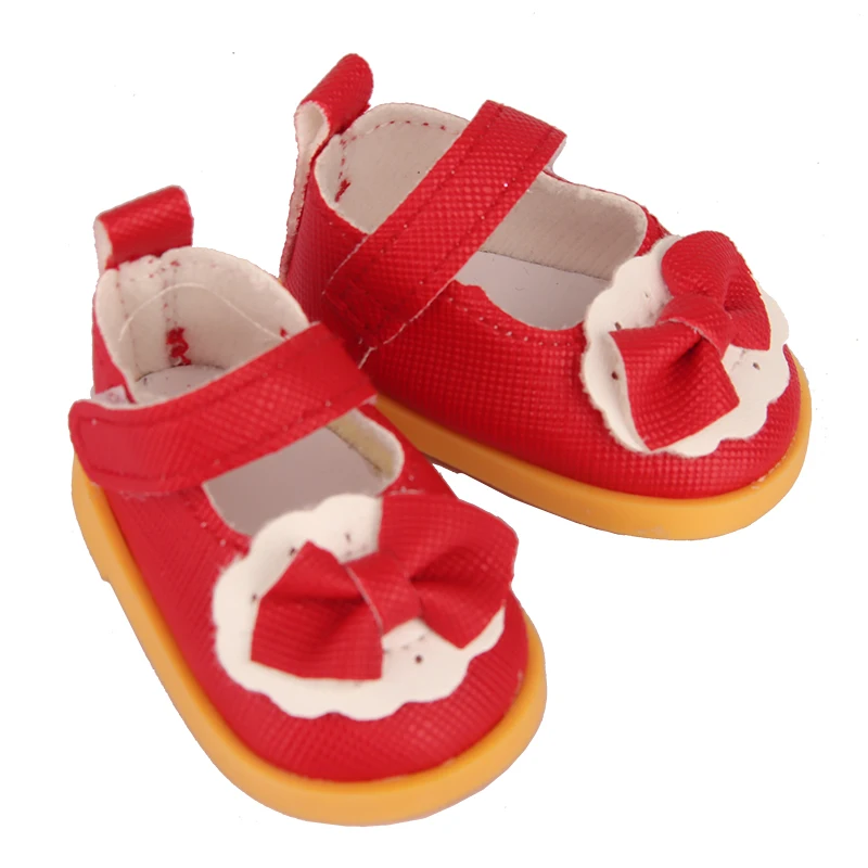 5 cm Cotton Doll Shoes Fit 20 cm 14 inch Dolls 10 Colors Pu Leather Lace-up Mini Doll Shoes For BDJ Russian DIY Handmade Dolls