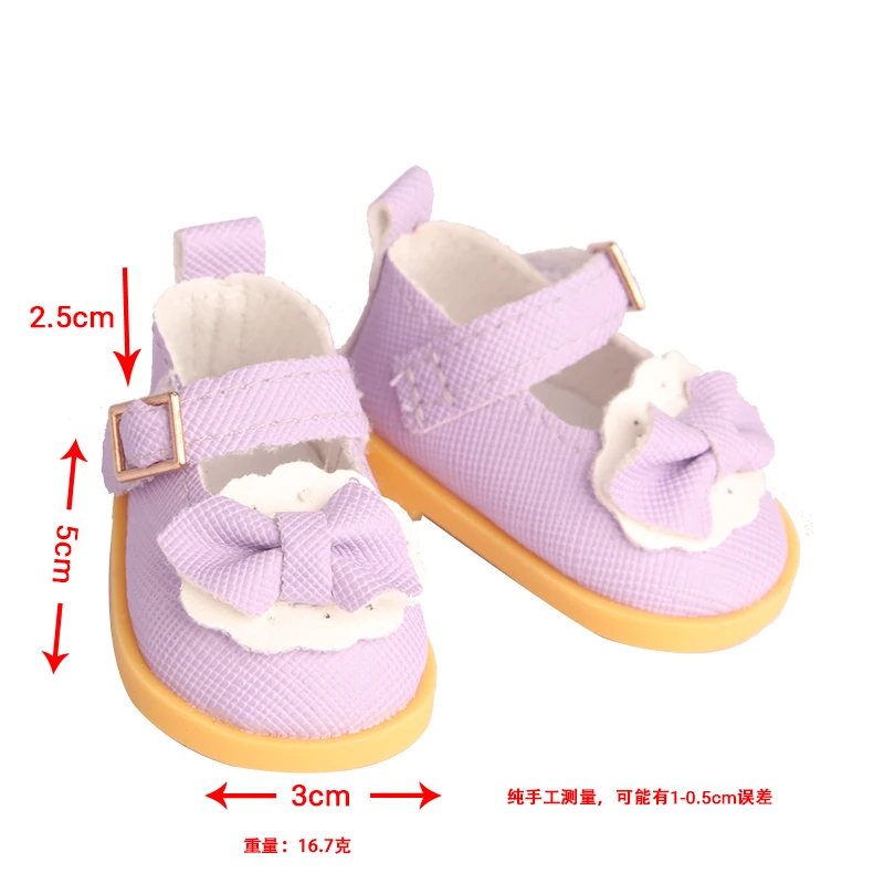 5 cm Cotton Doll Shoes Fit 20 cm 14 inch Dolls 10 Colors Pu Leather Lace-up Mini Doll Shoes For BDJ Russian DIY Handmade Dolls