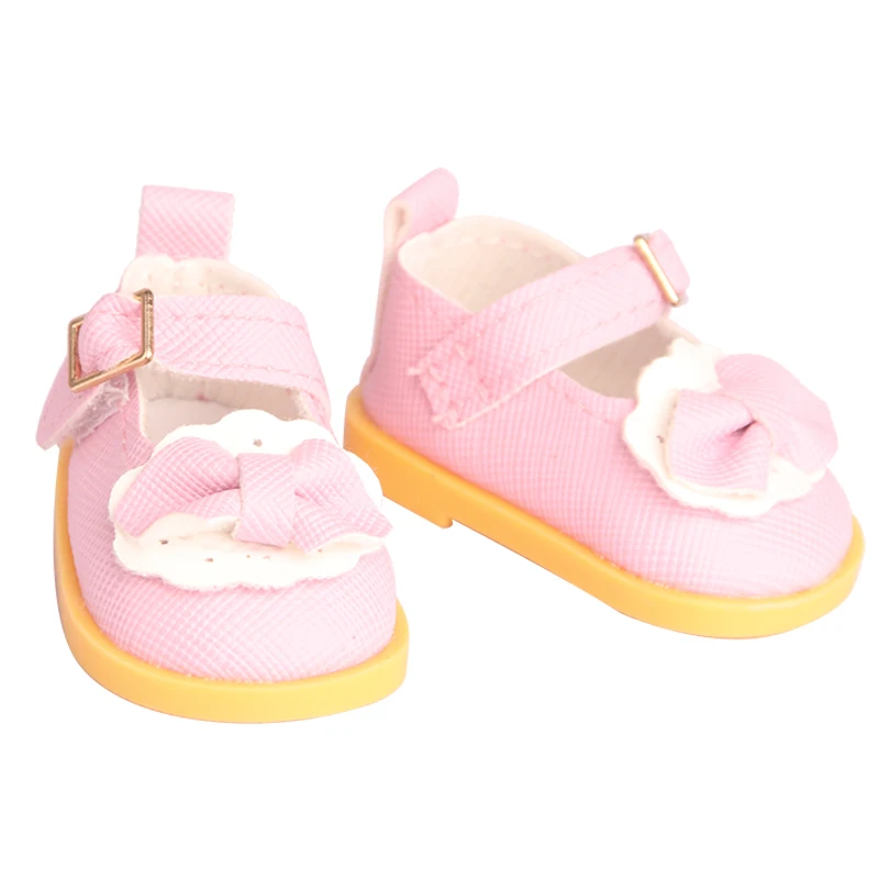5 cm Cotton Doll Shoes Fit 20 cm 14 inch Dolls 10 Colors Pu Leather Lace-up Mini Doll Shoes For BDJ Russian DIY Handmade Dolls